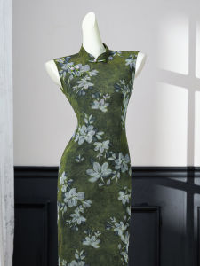 Elastic Everyday Cheongsam Summer New Chinese Style Fitted Dress