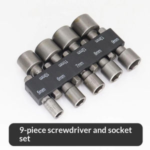 JETTING | 9/14PCS Inner Hex Wrench Extension Rod Set Hex Handle Socket Kit for Pneumatic Screwdriver