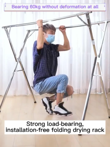 Nodric Clothes Drying Rack Laundry Drying Rack for Indoor Outdoor Extendable Foldable Drying Rack Clothing Stainless Steel Drying Rack with Windproof Hooks