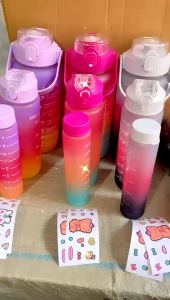 BOTOL MINUM GRADASI VIRAL BOTOL BERANAK 3IN1 BOTOL DOFF FREE SEDOTAN DAN STICKER