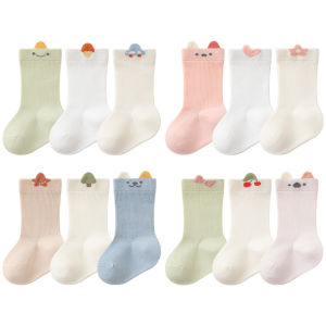 3Pairs/set Newborn Baby Socks For Girls Boys High Quality Cotton Toddler Socks Autumn Winter Cute Cartoon Childrens Sock 0-5Y