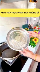 [BENRI] Vỉ Thép Không Gỉ Hấp Thực Phẩm Đa Năng Kèm Quai Xách Chống Nóng Thông Minh