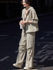 Basic House Womens Outdoor Sports Sun Protection Jacket Casual Pants Set Summer Fashionable Workwear Polyester Spandex