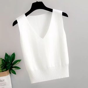 Slim Fit V-Neck Knit Vest Top