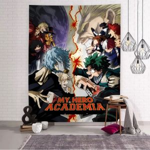 VIKAMA Featuring My Hero Academia Anime Collage Tapestry Ideal For Bedroom Dorm Wall Decor And Japanese Manga Themed Room
