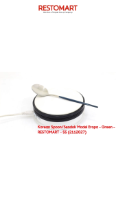 Korean Spoon / Sendok Model Eropa Green Silver RESTOMART Stainless (2112027)(F7)