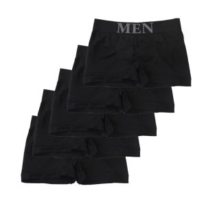 5PCS Men’s High Elastic Breathable Boxer Briefs Comfortable Soft Underwear Solid Color Panties for Daily Wear