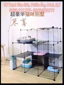 Chuồng mèo 4 5 tầng giá rẻ- đẹp SIÊU TO lắp ghép đa năng với lưới sắt sơn tĩnh điện thích hợp nuôi nhiều bé trong nh