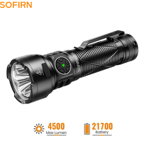 Sofirn | SOFIRN SR15 EDC Hand Flashlight SFT25R LED 4500LM 21700 USB‑C Rechargeable Torch 5V/3A Charge & Discharge for Outdoor