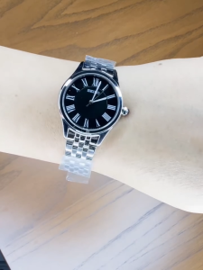 SEIKO Ladies SUR609P1 Wristwatch White Dial Silver Stainless Steel Strap