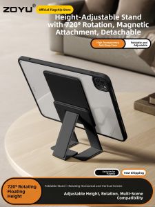 Zoyu | Suspension Riser Stand 720° Rotatable Magnetic Detachable Thin Lightweight Drop-Proof Transparent Anti-Bend Hard Case for iPad