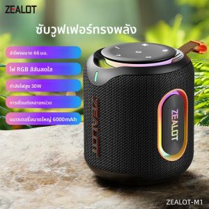ZEALOT-M1 ลำโพงไร้สาย 30Wไฟ RGBเวลาเล่น 30 ชั่วโมง กันน้ำ IPX 6ลำโพงไร้สาย การจับคู่คู่ แบตเตอรี่ 6000mAh
