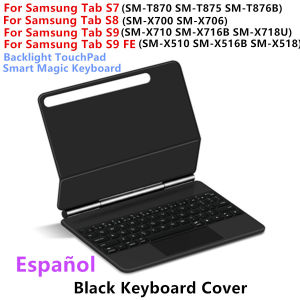 AJIUYU | Magic Keyboard for Samsung Galaxy Tab S9 FE S10 FE S10 Lite 10.9" S9 S8 S7 11 inch Smart Magnetic Case Backlight TouchPad Keypad