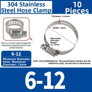 Quick Install 304 Stainless Steel Hose Clamp Strong Pipe Holder Water Gas Pipe Clamp Fixed Ring for Plumbing And Gas Lines