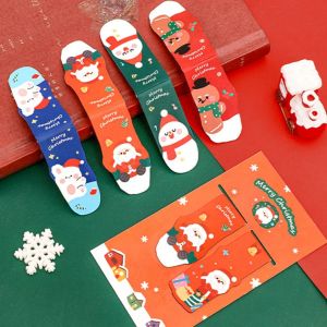 ที่คั่นหนังสือแม่เหล็ก 4 ชิ้น/ชุด ลายคริสต์มาส มนุษย์พาย มนุษย์หิมะ ของขวัญเครื่องเขียนสำหรับโรงเรียนและสำนักงาน