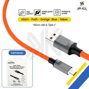 [KN ACC] NANVAN NVN-KD55 USB KABEL DATA SILIKON CHARGER HP MICRO / TYPE TIPE C FAST CHARGING