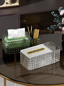 Crystal Tissue Box Holder Organizer Tissue Holder Tissue Storage Box Desktop Napkin Toilet Holder