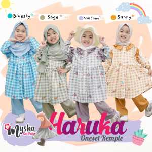 Setelan Muslim anak Oneset anak Baju muslim anak Haruka oneset rempel untuk anak 1-8 th by Mysha Kids Muslimah