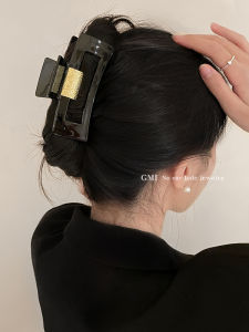 Large Square Black Hair Claw Clip for Women Autumn Winter Back of Head Fashionable Elegant Hair Accessories Shark Clamp