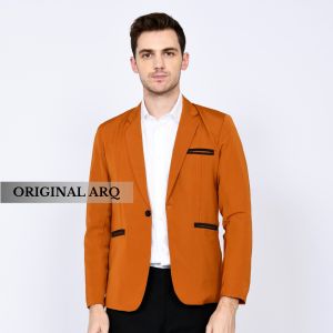 Jas Pria Terbaru Blazer Slimfit Wisuda Formal Keren Cowok Kantoran Kekinian Formal Coklat