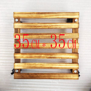 Solid Wood Plant Pot Tray with Universal Wheels Balcony Living Room Green Ivy Mobile Base Square Bottom Tray Potted Plants