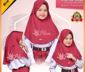 kerudung Anak Alena Hijab Hijab Instant Polos pramuka/Navy/Hitam/Marun/Putih Sekolah Casual Size S