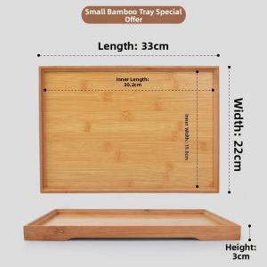 Commercial Bamboo Wooden Rectangular Japanese Style BBQ Plate