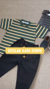SETELAN KAOS SALUR STRIPE ANAK LAKI LAKI