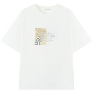 Áo thun nữ MUTU cotton tay ngắn cổ tròn in họa tiết dáng rộng