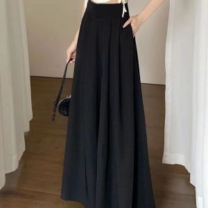 สูง เอว ขากว้าง กางเกง และกระโปรง ผู้หญิง สตรีทสไตล์ ลำลอง กางเกงขายาว กางเกงขายาว วัสดุอื่นๆ 100% ฤดูใบไม้ผลิ 2024