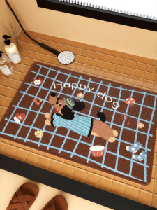 ZHIBAIJIA | Cartoon Brown Waterproof Non-Slip Bath Mat