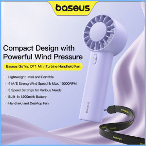 Baseus Mini Turbine Handheld Fan 3 Speed Adjustable Portable Fan 1200mAh Rechargeable Fan for Desktop Outdoor Camping