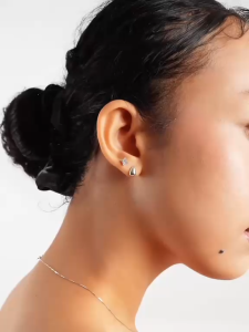 MINIMALIST LAB 925 Sterling Silver Fiona Micro Clover Stud Earrings Anting Clover CZ