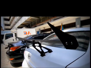CPO  (110cm) JG-139-2 Aluminum Double Deck Racing Rear Trunk Spoiler Black #5498