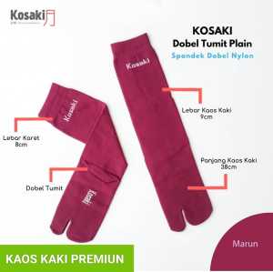 KOSAKI Plain L Kaos Kaki Muslimah Kaos Kaki Jempol - MARUN