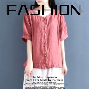 ลดแรง เสื้อแฟชั่นคอกลมแขนสั้นกระดูมหน้า สีพื้น 4 สี เสื้อผ้านิ่ม ไม่หนา บางสวม ไม่ร้อน ทุกโอกาส ห้ามพลาด น้า