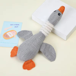 Dog Plush Doll Squeaky Toy Bite Resistant Puppy Teething Chew Toy Pet Companion Plaything Stress Relief Interactive Entertainmen