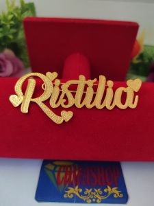 bros papan nama hijab custome nama sendiri lapis emas 24k