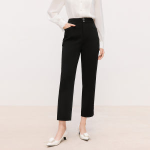 Koradior | Slimming Drapey Business Black Trousers