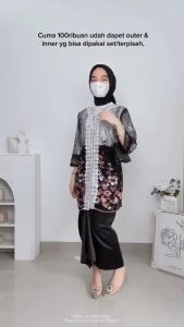 Feyzan Syafa Outer Brukat Mewah simple elegant cardigan muslim panjang Chantili Outer Brukat Super Premium Burgundy 2025