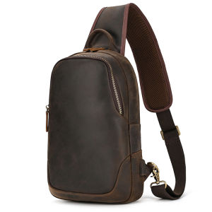 Kesker | Leather Mens Retro USB Charging Crossbody Bag