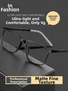 Chaoku | Ultra-light Pure Titanium Alloy Matte Black Large Frame Eyeglass Frame for Men