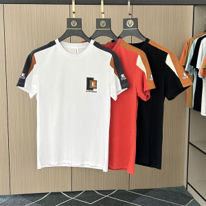 Áo Thun Nam Tay Ngắn Cổ Polo Màu Tương Phản Mùa Hè Chất Liệu Cotton Pha Trộn Thời Trang Thường Ngày Cổ Polo Tay Lửng Cao Cấp