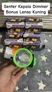 Senter Kepala Dimmer MS-2037 Headlamp LED Mitsuyama Nyala Pakai Baterai AA Bonus Lensa Kuning