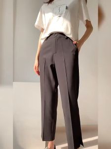 ASZUNE Elastic Wide Leg For Women Pants Simple and Versatile High Waisted Slim Fit Straight Leg Casual Pants