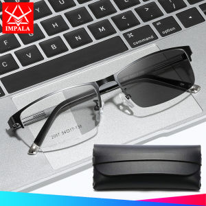 IMPALA FL113 เลนส์โฟโตโครมิกแว่นเลนส์อ่อนกันสีฟ้ากรอบโลหะผสมไททาเนียมคุณภาพสูง100% ป้องกันรังสียูวี