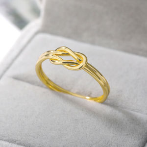 Stainless Steel Knot Infinity Rings For Women Girls Gold Color  Heart Finger Ring Vintage Jewelry Gift Anillos Bague Femme