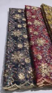 Luxury French Mesh Tulle Lace Sequined Fabric 2025 High Quality 5 Yards African Lace Fabric Nigerian Net Bride Dress Sew A3861