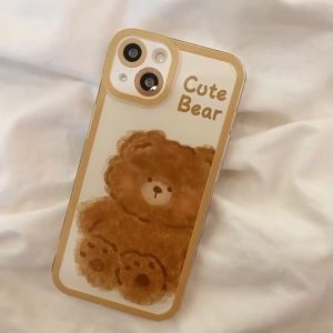 Casing Soft Case Oppo A5 2020 A9 2020 A5S A7 A11K A12 A15 A15S A16 A16S A54 4G A74 4G A95 F9 F19 Case Cute Bear Smile Character Silicon Premium