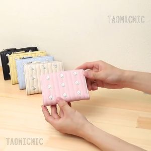 Ví bóp nữ mini TAOMICMIC họa tiết hoa thêu chất liệu da PU cao cấp